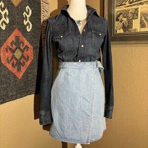 Denim Wrap Skirt Size 2 (Small)